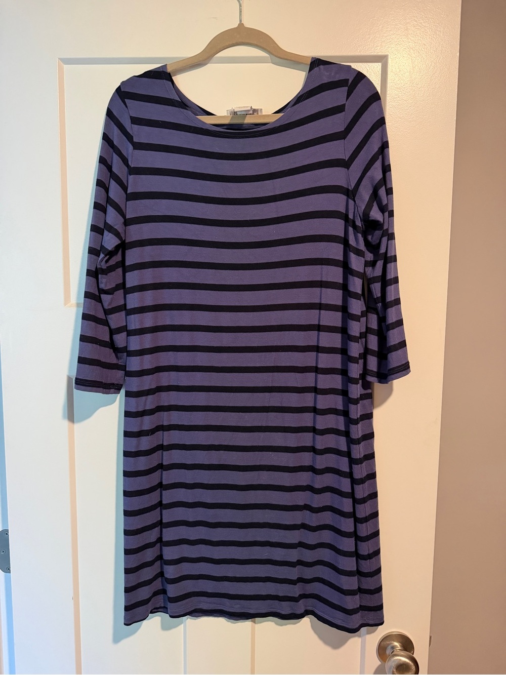 Striped Purple & Black Long Sleeve Womenβs dress